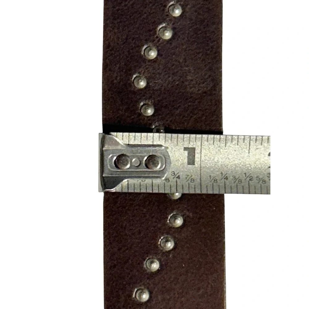 Hipwear Floral Perforated Italian Leather Studded Belt Brown L (31-35) Western